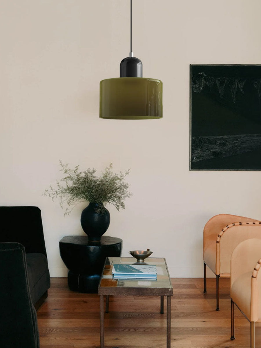 Verdoma Modern Cylinder Glass Design Pendant Light for Kitchens and Dining Rooms