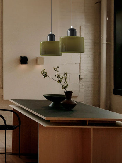 Verdoma Modern Cylinder Glass Design Pendant Light for Kitchens and Dining Rooms