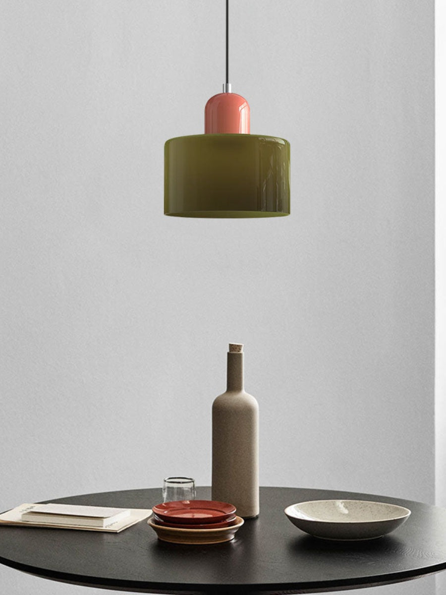 Verdoma Modern Cylinder Glass Design Pendant Light for Kitchens and Dining Rooms
