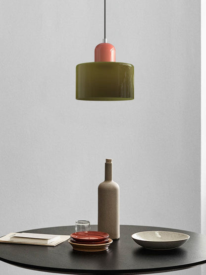 Verdoma Modern Cylinder Glass Design Pendant Light for Kitchens and Dining Rooms