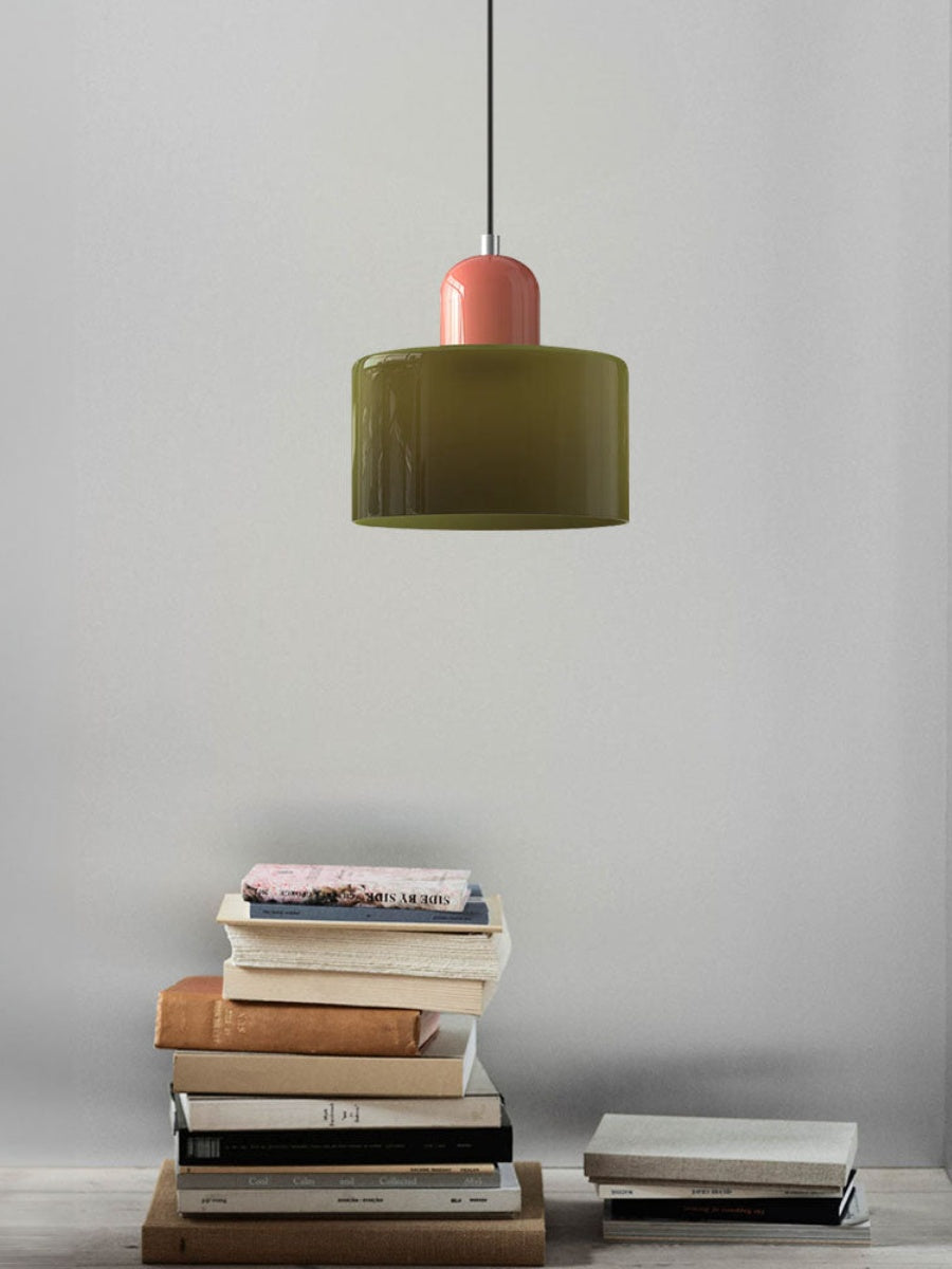 Verdoma Modern Cylinder Glass Design Pendant Light for Kitchens and Dining Rooms