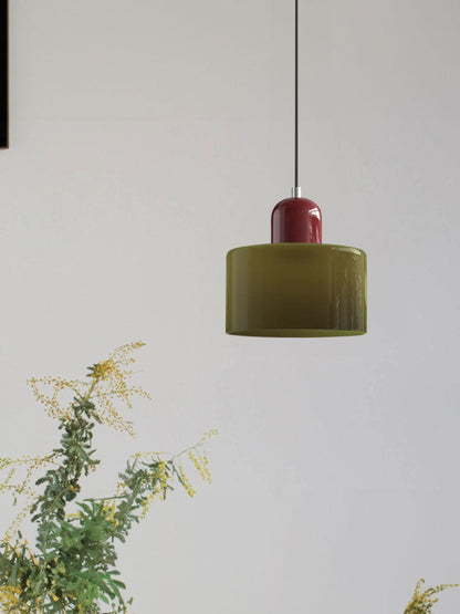 Verdoma Modern Cylinder Glass Design Pendant Light for Kitchens and Dining Rooms