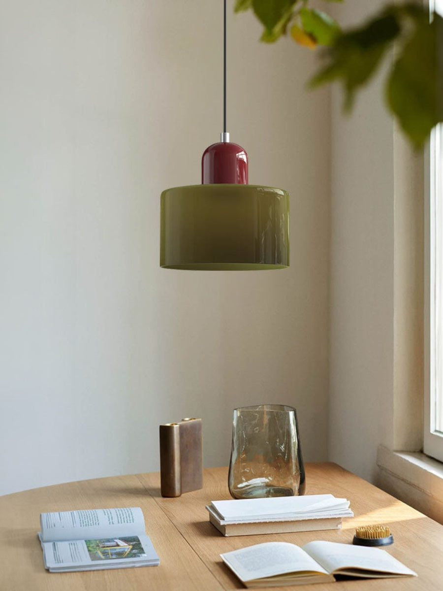 Verdoma Modern Cylinder Glass Design Pendant Light for Kitchens and Dining Rooms