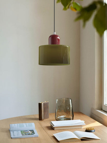 Verdoma Modern Cylinder Glass Design Pendant Light for Kitchens and Dining Rooms