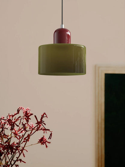Verdoma Modern Cylinder Glass Design Pendant Light for Kitchens and Dining Rooms