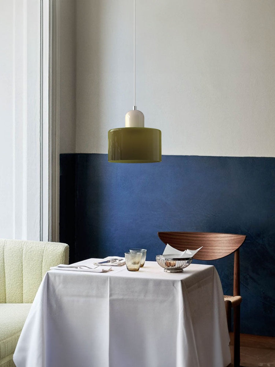 Verdoma Modern Cylinder Glass Design Pendant Light for Kitchens and Dining Rooms