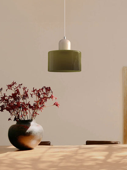 Verdoma Modern Cylinder Glass Design Pendant Light for Kitchens and Dining Rooms