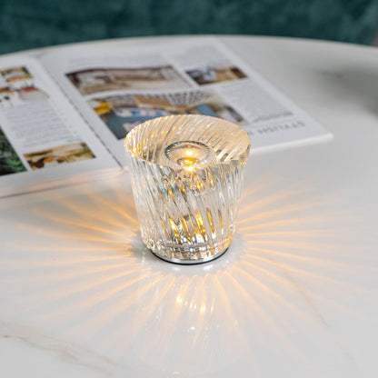 Crystal Diamond lamp angle view — cordless base | Casa Norex
