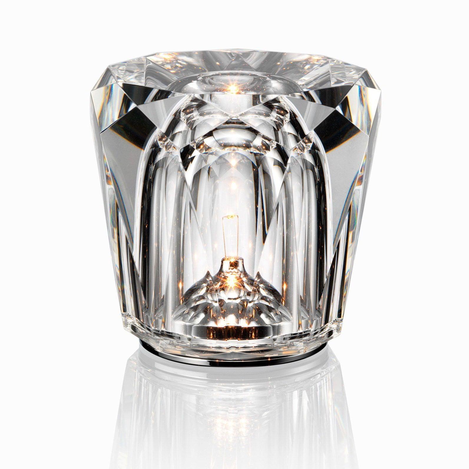 Crystal table lamp in bedroom setting — warm sparkle glow | Casa Norex