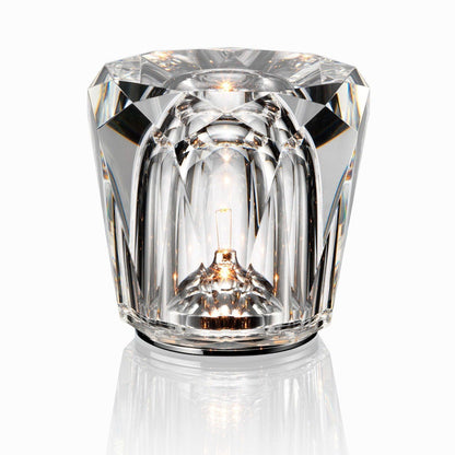 Crystal table lamp in bedroom setting — warm sparkle glow | Casa Norex