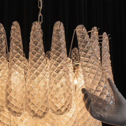 Murano White Glass Dewdrop Chandelier