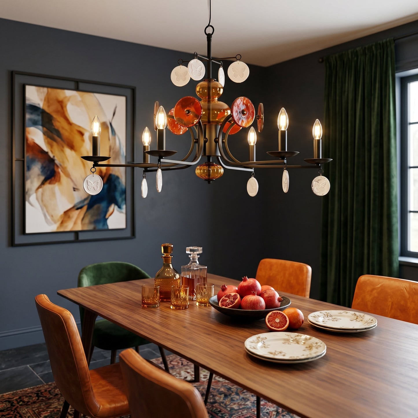 Alistair Glass Candle Chandelier