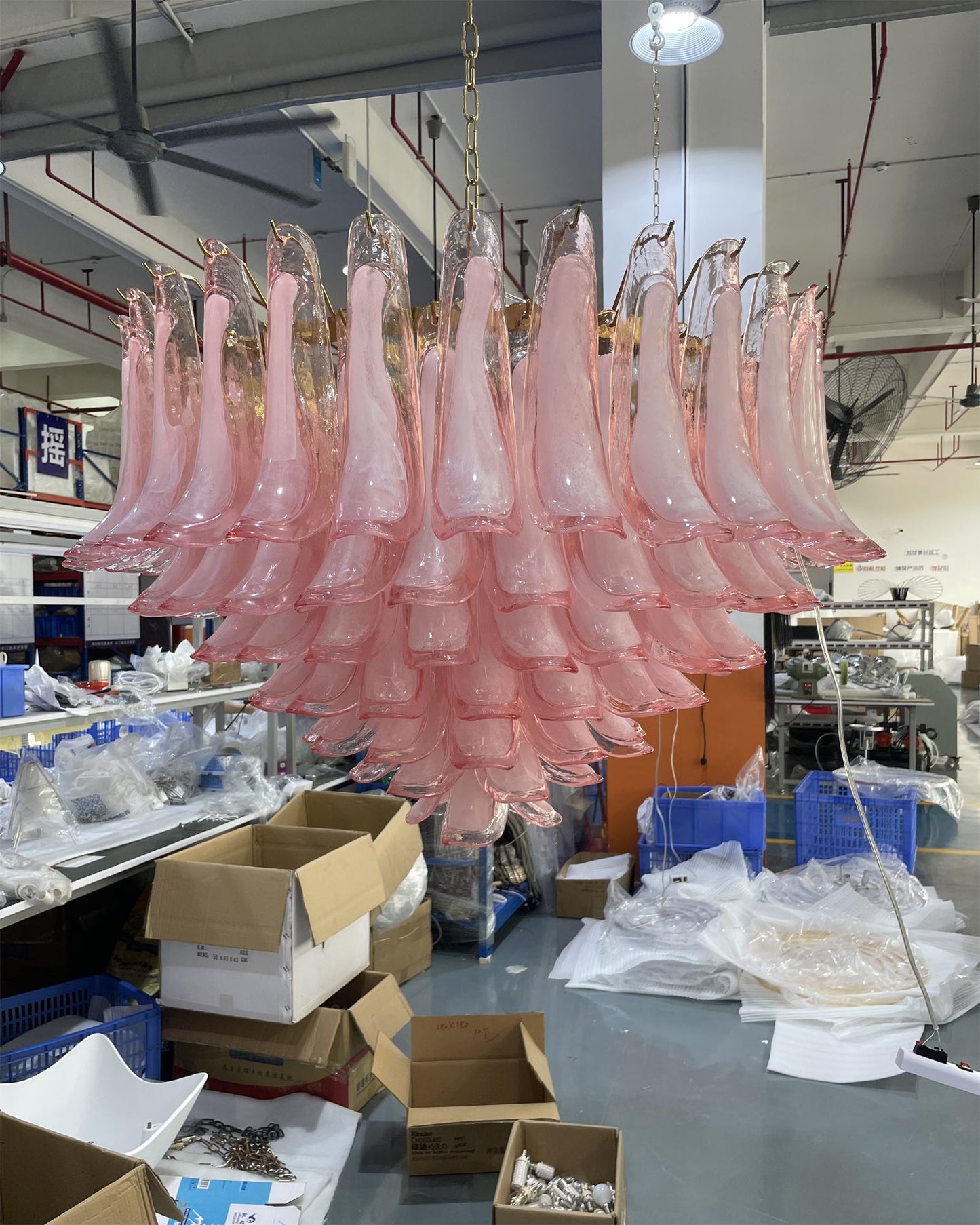 Pink Saddle Chandelier