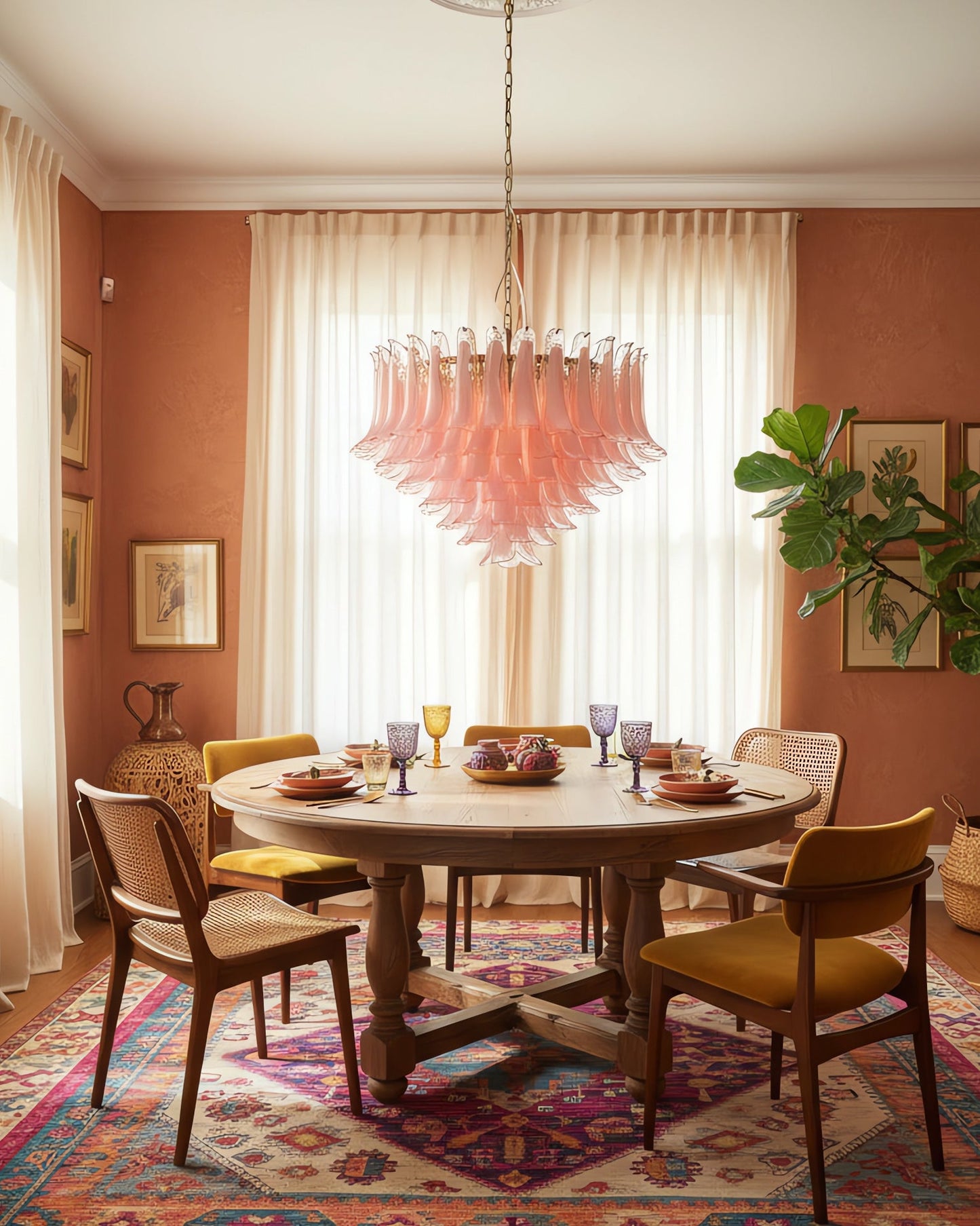 Pink Saddle Chandelier