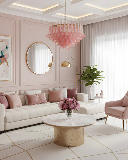 Pink Saddle Chandelier