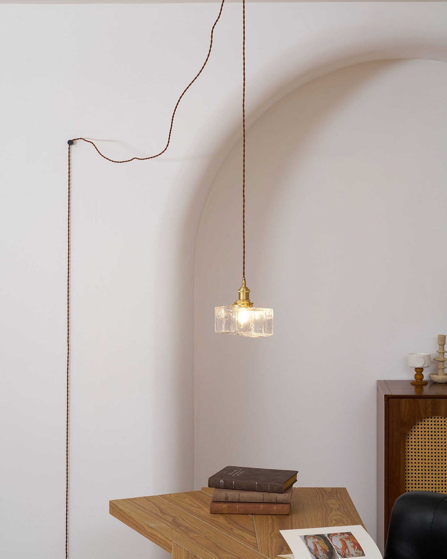 Jewel Glass Brass Swag Lights