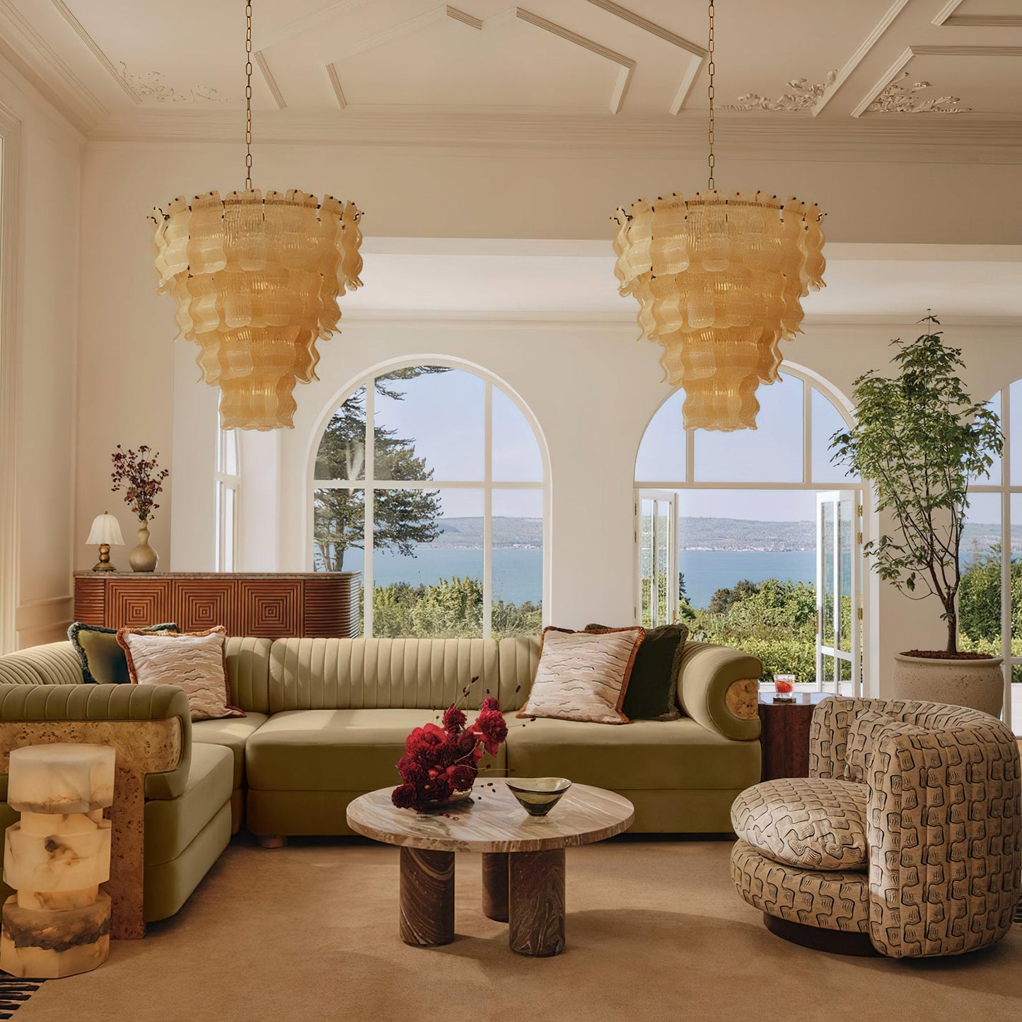 Pollensa Textured Wave Chandelier