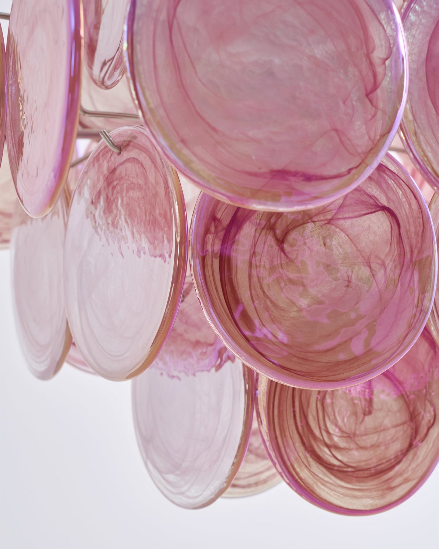 Ellie Pink Disc Murano Chandelier