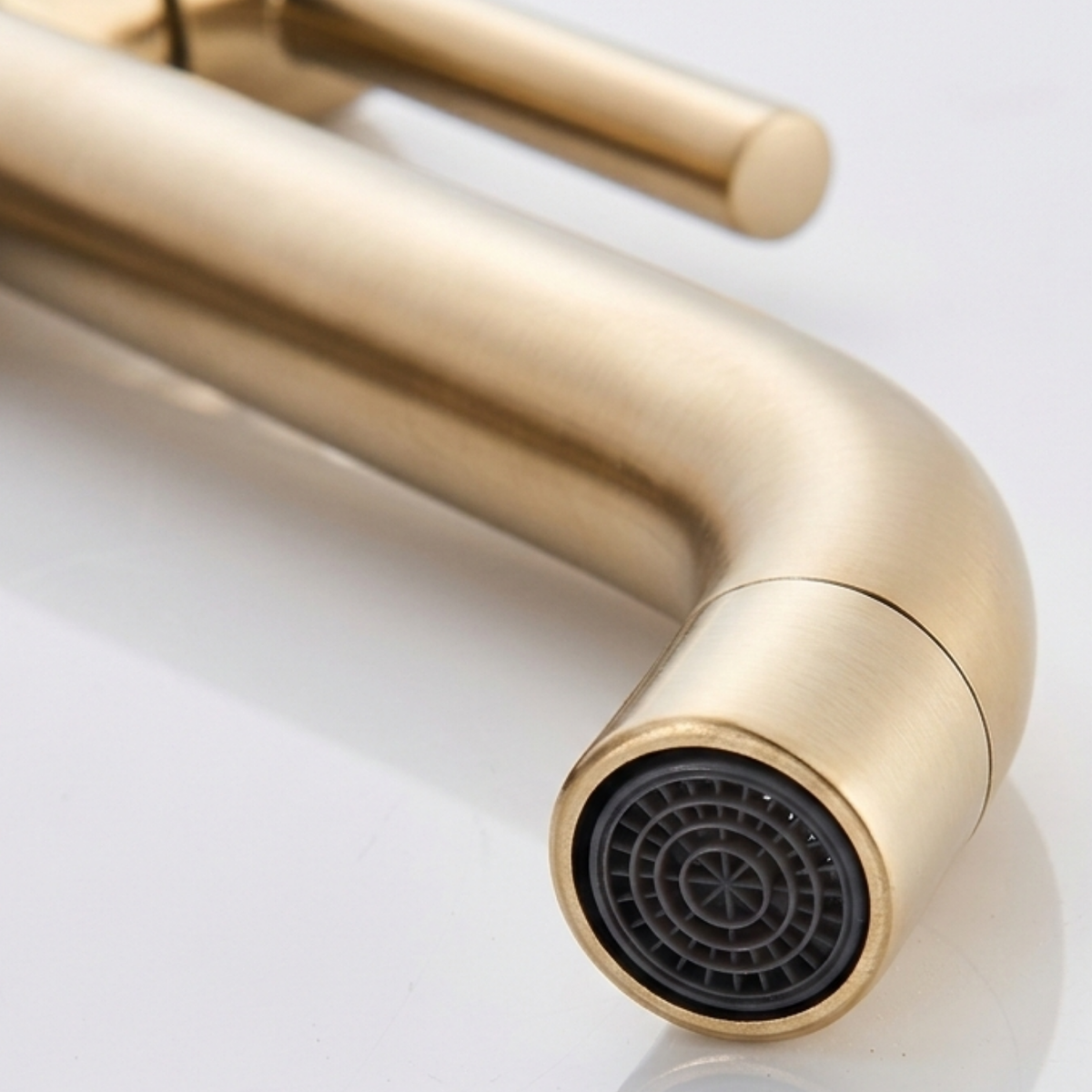 Milltown Bathroom Basin Faucet full profile — Brushed Gold finish — Casa Norex