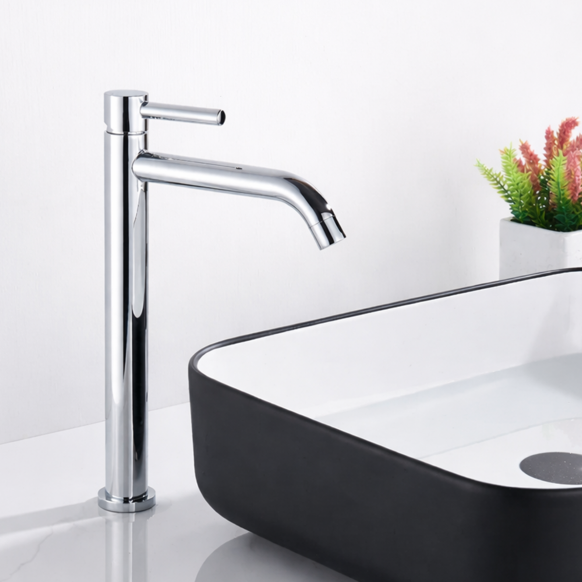 Milltown Bathroom Basin Faucet side profile — Gun Gray finish — Casa Norex