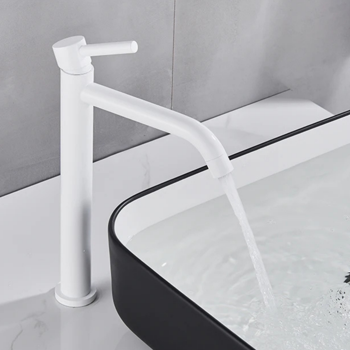 Milltown Bathroom Basin Faucet in bathroom vanity setting — Single-Handle | Casa Norex