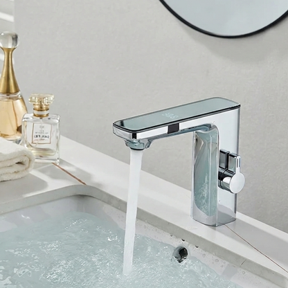 Sensora Bathroom Basin Faucet finish close-up — Brushed Gray finish — Casa Norex