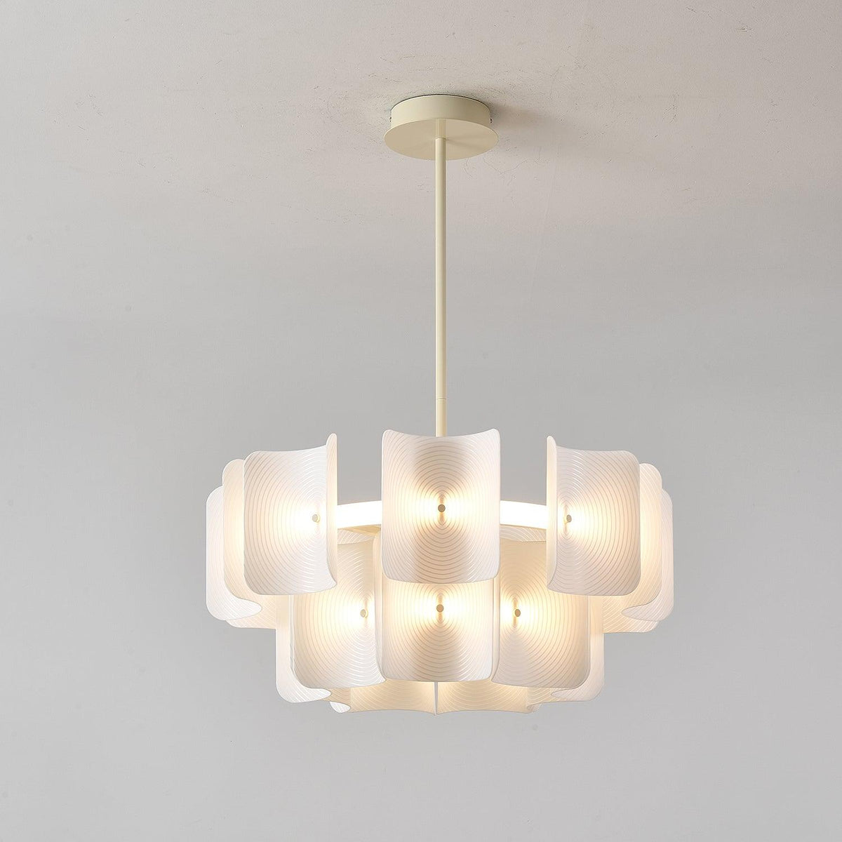 Fingerprint chandelier — acrylic shade, beige finish | Casa Norex