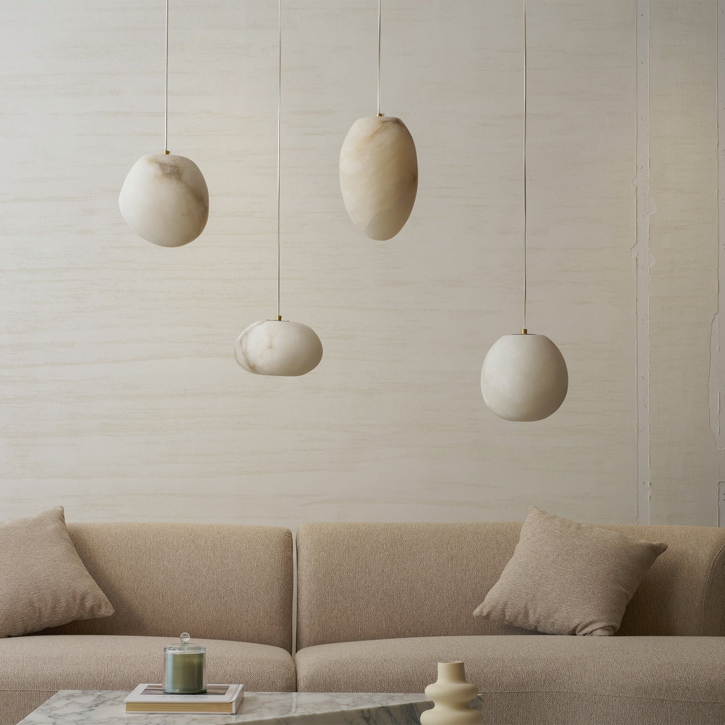 Galet Spanish Alabaster Pendant Lamp