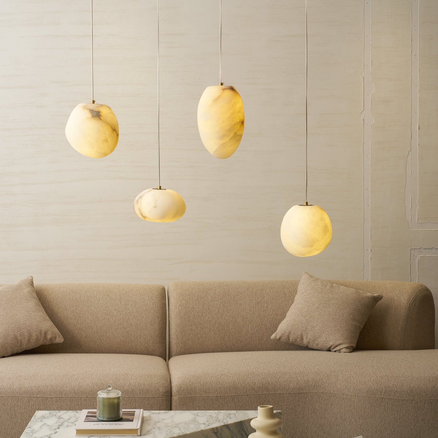 Galet Spanish Alabaster Pendant Lamp
