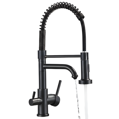 Glenmore 3-Way Filtered Pull-Down Kitchen Faucet — solid brass body | Casa Norex