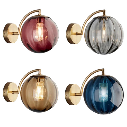 Howard amber glass globe sconce - warm vintage glow - Casa Norex