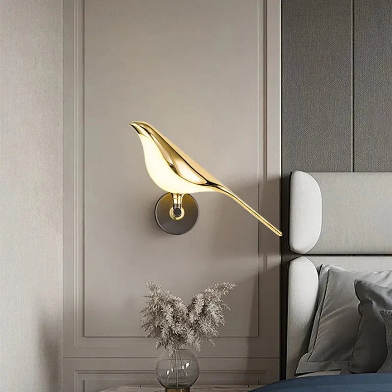 Wall sconce lit warm glow — Casa Norex