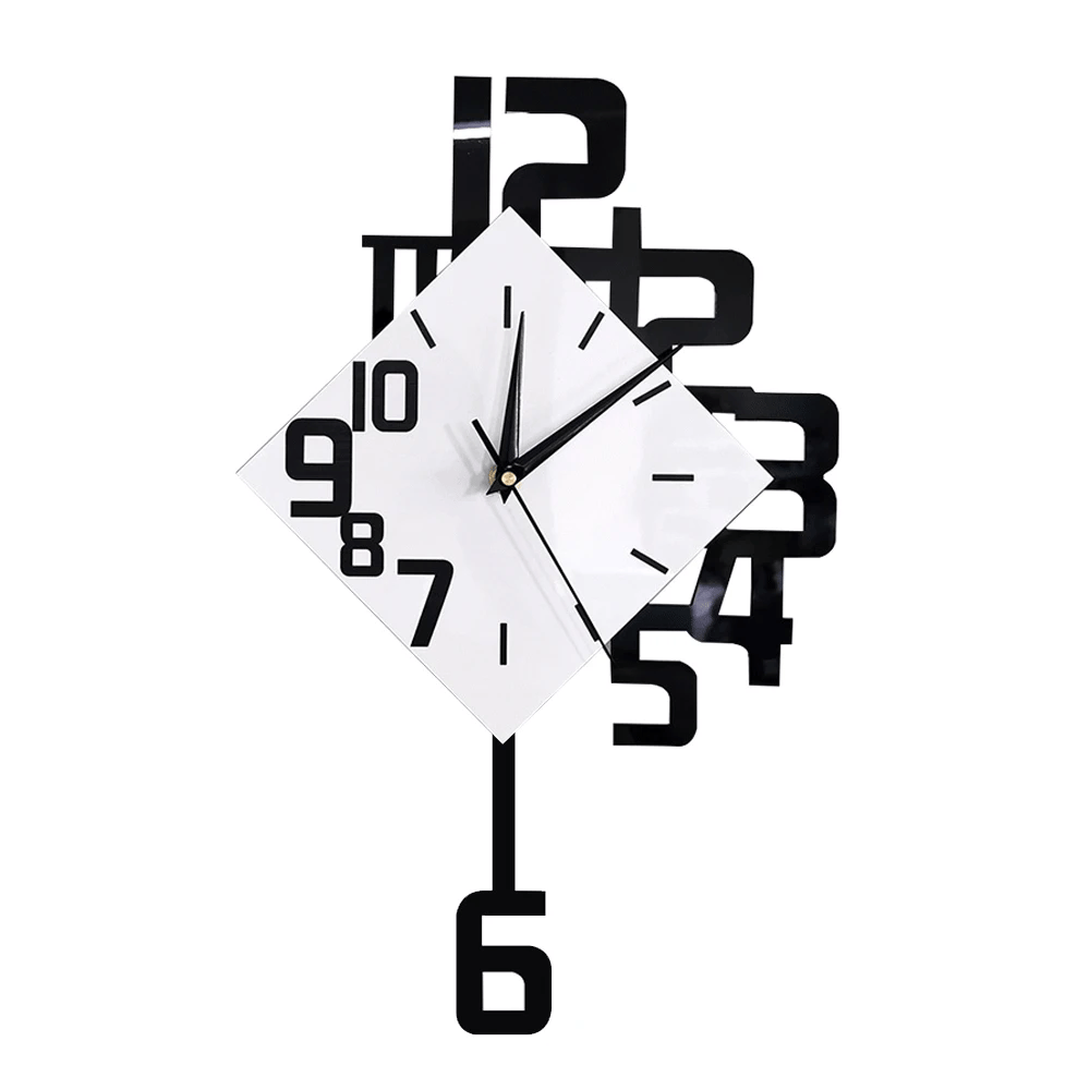 Swinging Numeral Pendulum Wall Clock — abstract 26cm acrylic dial | Casa Norex