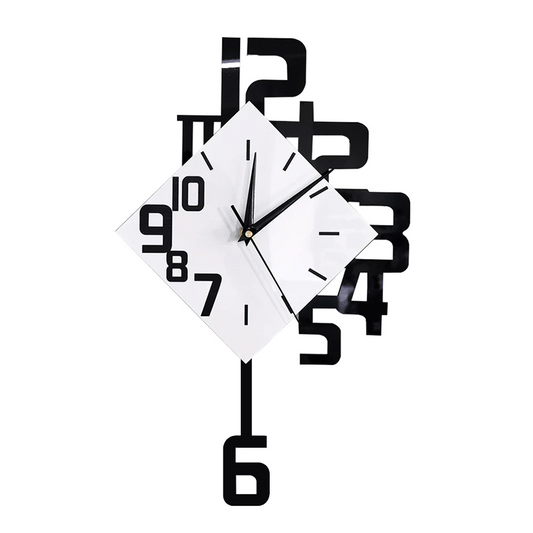 Swinging Numeral Pendulum Wall Clock — abstract 26cm acrylic dial | Casa Norex