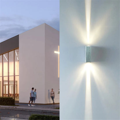 COB LED outdoor wall light cool white glow at night — Casa Norex