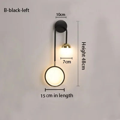 Round ball wall sconce, A-style ball shade, right-facing | Casa Norex