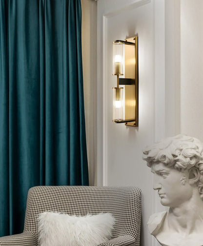 Tereza copper sconce from side - dual E14 socket profile - Casa Norex