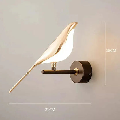 Bird-inspired sconce angle view — Casa Norex