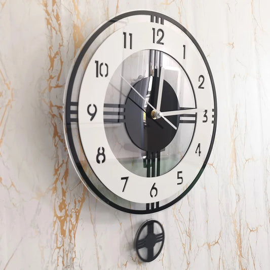 Minimalist Pendulum Wall Clock close-up of the swinging pendulum | Casa Norex