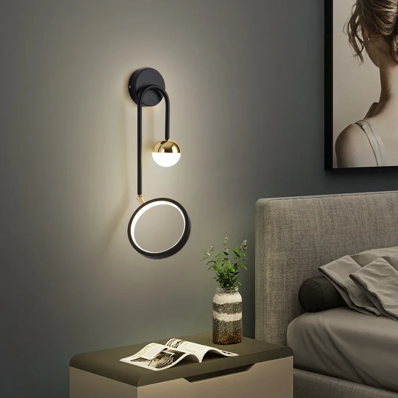Round ball wall sconce full side profile | Casa Norex
