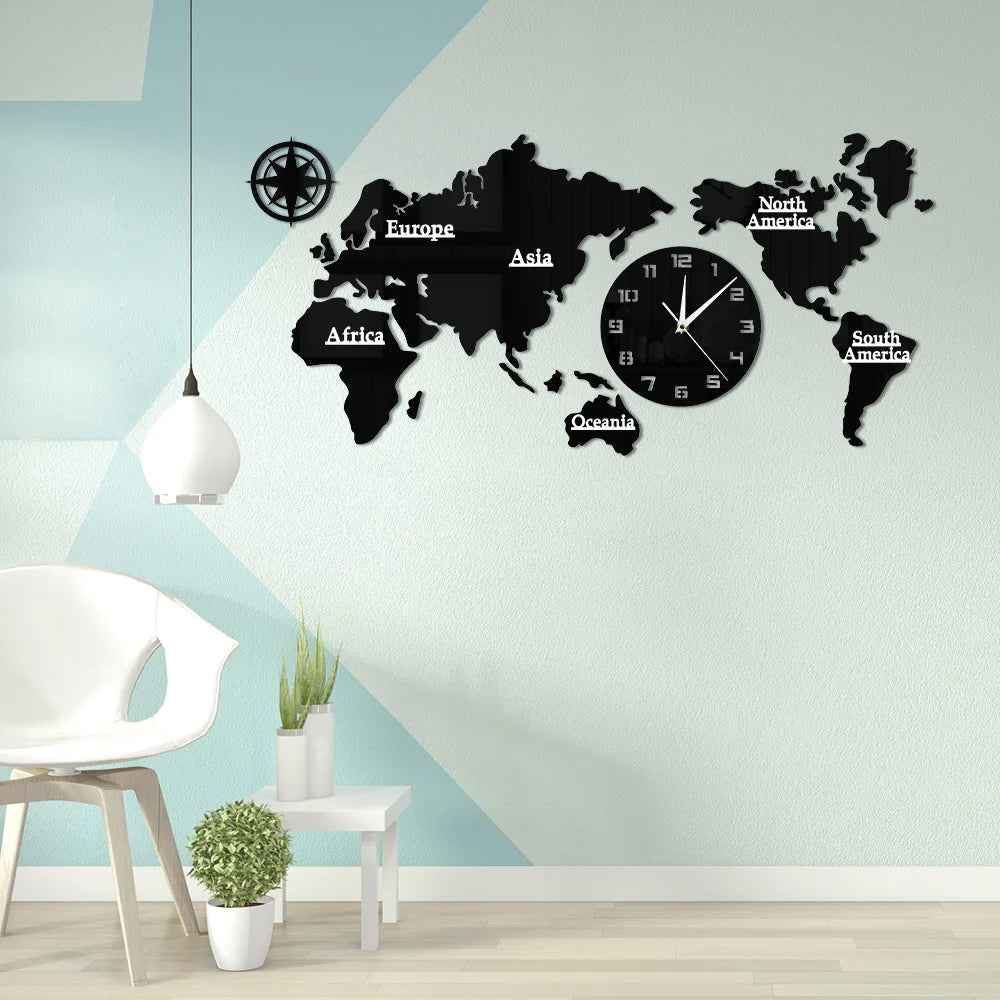 World Map Wall Clock scale reference on a wall — Casa Norex