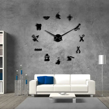 Giant DIY Numeral Wall Clock glow-in-dark finish detail — Casa Norex