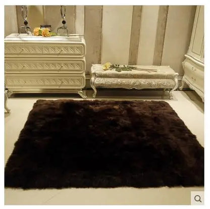 Pure wool shag rug in coffee brown colorway | Casa Norex