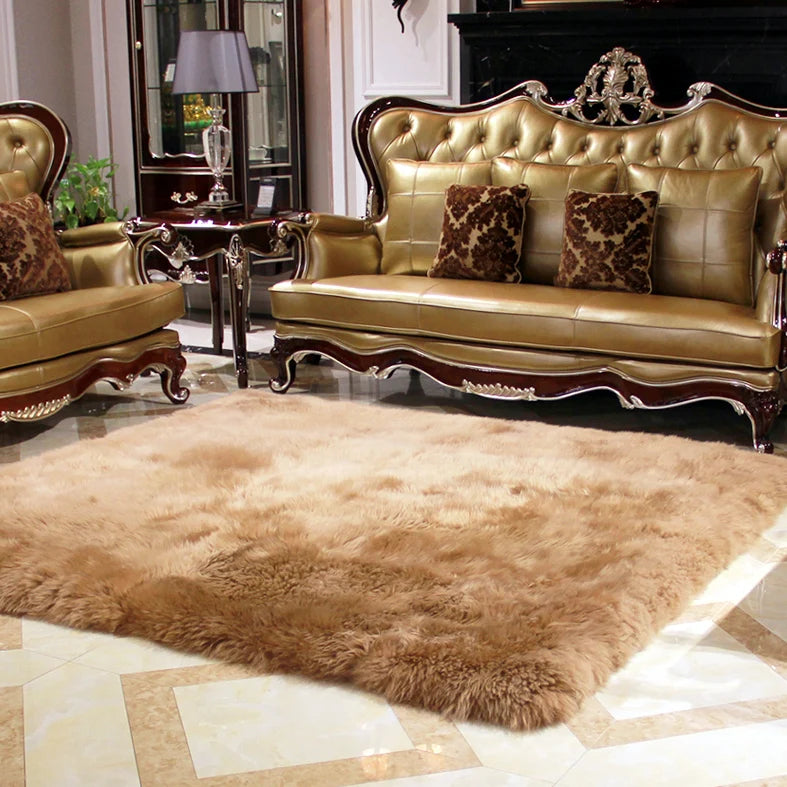 Wool shag rug in living room setting — deep pile underfoot | Casa Norex