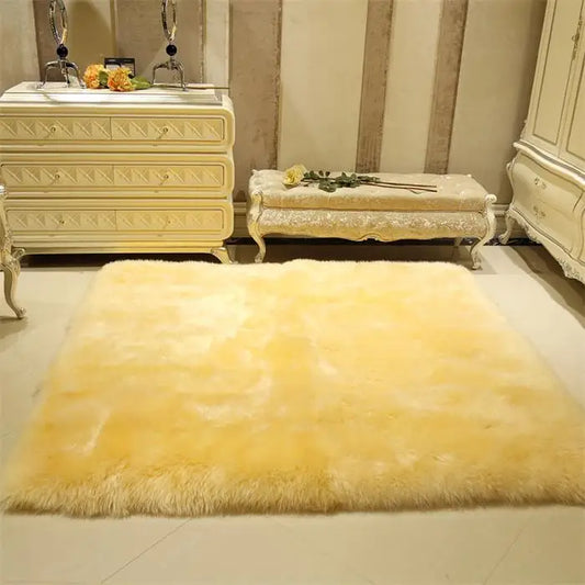 Pure wool shag rug in yellow colorway | Casa Norex