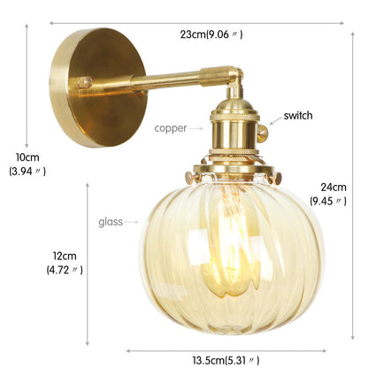 Copper sconce smooth glass variant - bathroom wall - Casa Norex