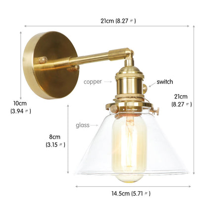Copper sconce light on - warm vintage bulb glow - Casa Norex