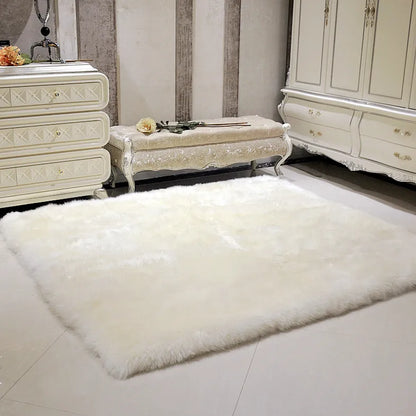 Wool shag rug folded to show pile depth and backing — Casa Norex