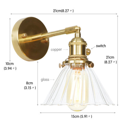 Retro copper wall sconce installed - bedroom or entryway - Casa Norex
