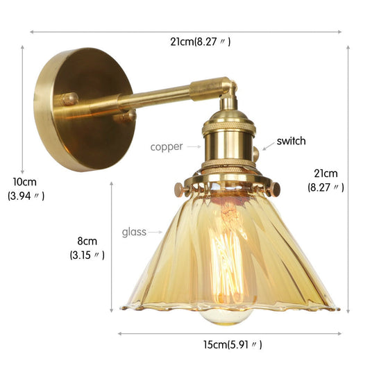 Retro copper sconce in hallway - vintage warm glow - Casa Norex